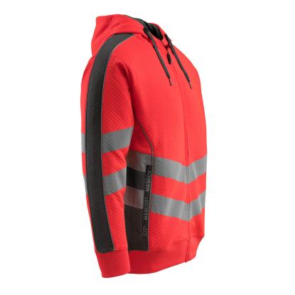 MASCOT SAFE SUPREME Corby hættetrøje med lynlås, hi-vis rød/mørk antracit