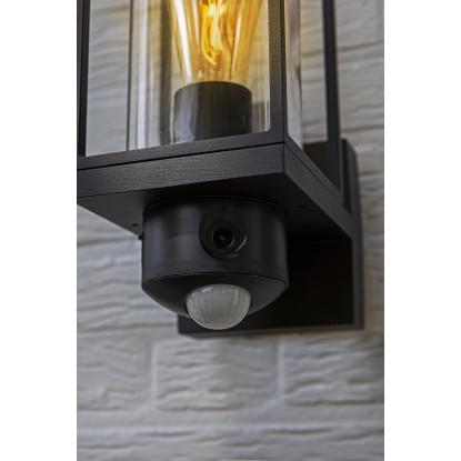LUTEC connect FLAIR udendørs væglampe med kamera og sensor, H32,6 cm, E27,  sort