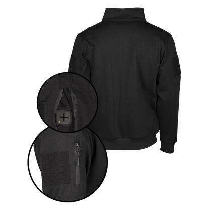 Mil-Tec Tactical sweatshirt med lynlås, sort