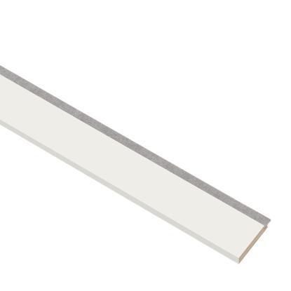 I-Wood afslutningsliste til 4-lamel akustikpanel, hvidmalet, grå filt og lys kerne, folie, 16 x 67 mm