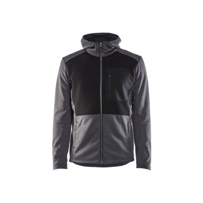 Blåkläder 3540 hættetrøje full zip, sortmeleret