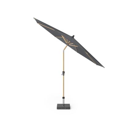 Platinum Sun & Shade Riva parasol, teak look/antracitgrå, Ø300 cm
