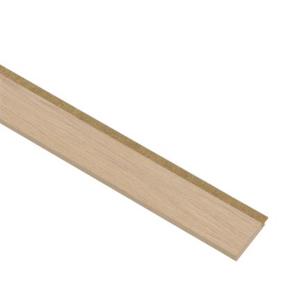 I-Wood afslutningsliste til 4-lamel akustikpanel, ubehandlet natur, brun filt og lys kerne, egefiner, 16 x 67 mm