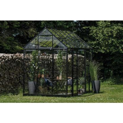Halls Icon Planthouse 6 drivhus 7,3 m², sort, 3 mm hærdet glas