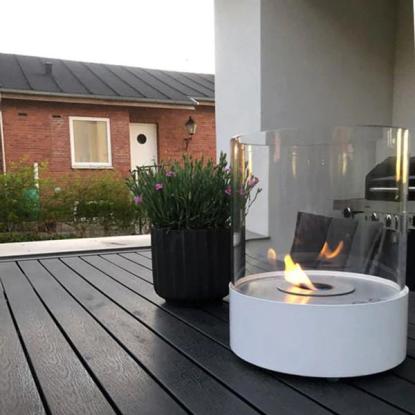 ScandiFlames Southwark biopejs, bordmodel, rund, hvid