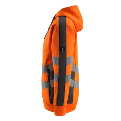 MASCOT SAFE SUPREME Corby hættetrøje med lynlås, hi-vis orange/mørk antracit