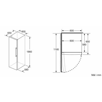 Bosch KSV36NWEP fritstående køleskab, 346 liter
