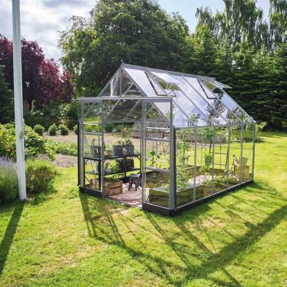 Halls Icon 8 drivhus 8,1 m², alu, 3 mm hærdet glas
