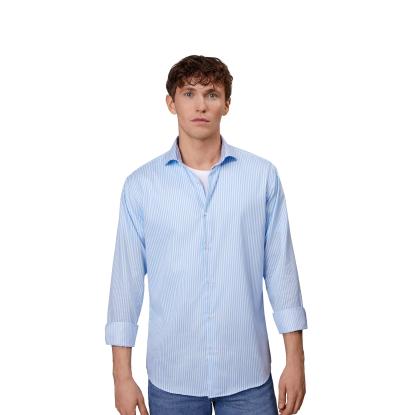 Seven Seas S70 Fine Twill Cadet skjorte, modern, lys blå