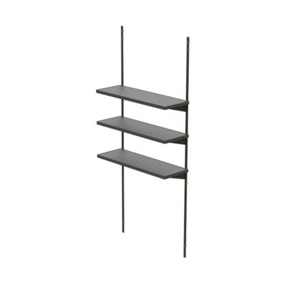 Lifetime hyldesæt med 3 hylder, plast, grå, 76 x 25 cm