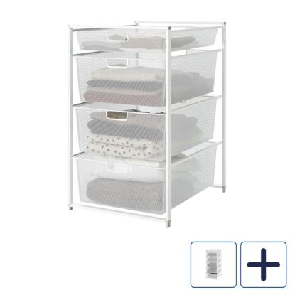 Classic by Elfa B45 kurvesystem med mesh kurve, hvid