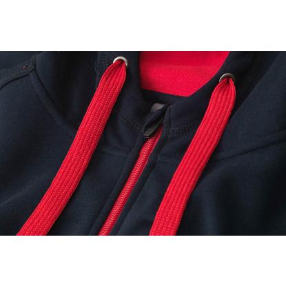 ID 0630 sweat cardigan med hætte, bonded, navy