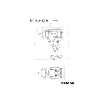 Metabo SSW 18 LTX 800 BL slagnøgle, 18V, uden batteri og lader