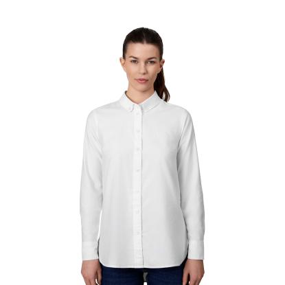Seven Seas S63 Oxford skjorte, lang, modern, dame, hvid