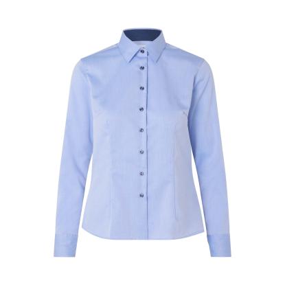 Seven Seas S372 Fine Twill Contrast skjorte, modern, dame, lys blå