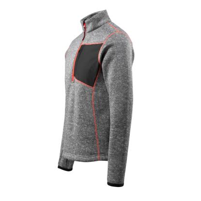 MASCOT HARDWEAR Reims striktrøje med kort lynlås, grå-meleret