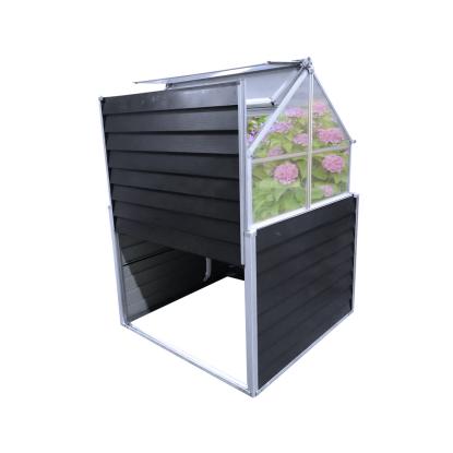 Westmann Store & Grow højbed med mistbænk, stål/polycarbonat, antracitgrå, 169 x 120 x 120 cm