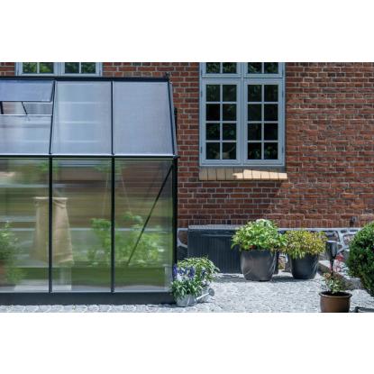 Halls Icon 6 drivhus 3,7 m², sort, 4 mm poly