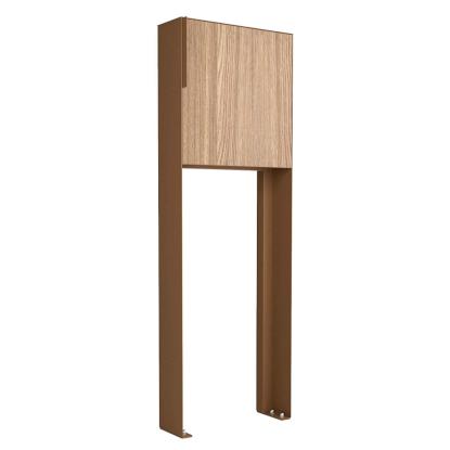 Bravios Porto postkasse med stander, HPL front, rust