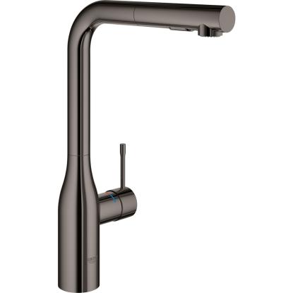GROHE Essence køkkenarmatur med høj L-tud og udtræk, poleret hard graphite
