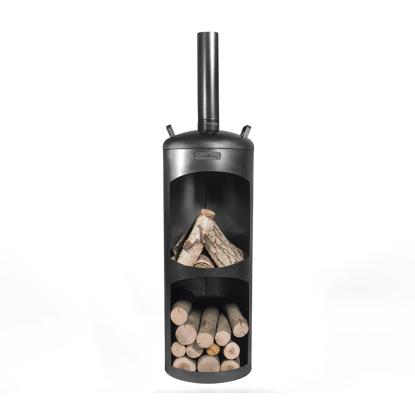 Cook King Faro havepejs, stål, sort, Ø40 x 158 cm