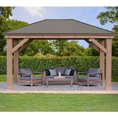 Westmann Devon pavillon, cedertræ/aluminium, 315 x 490 x 371 cm - 17,81 m²