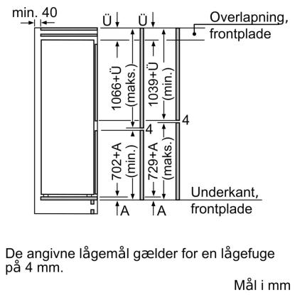 Siemens iQ500 integrerbart kølefryseskab KI86SAFE0, 192 + 74 liter