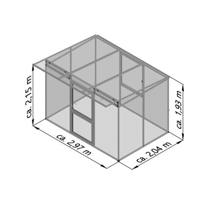 KGT Linea II drivhus, aluminium, 6,06 m²