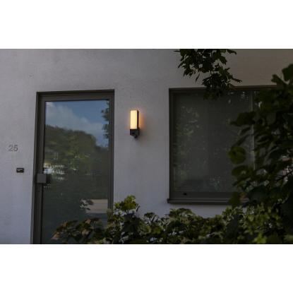 LUTEC connect CUBA udendørs LED væglampe med kamera og sensor, H32,5 cm, IP44, mørk grå