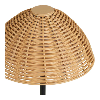 Wigan LED bordlampe, genopladelig, H32 cm, natur/sort