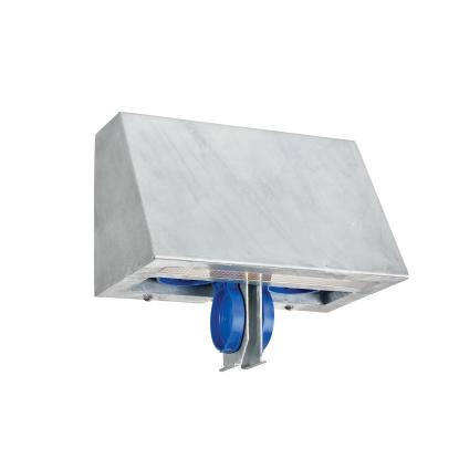 Norlys Ski LED væglampe med stikkontakter, IP44, galvaniseret