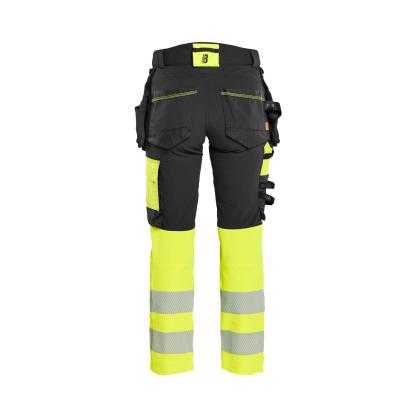 Blåkläder 7025 dame high vis buks 4-vejs stretch, sort/hi-vis gul