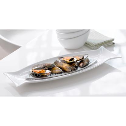 Steel-Function Capri fiskefad med indsats, porcelæn/rustfrit stål, 6 x 45 x 17 cm