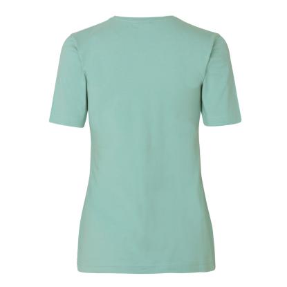 ID 0595 Stretch T-shirt, komfort, dame, støvet aqua