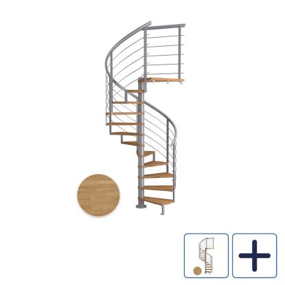 DOLLE Montreal DESIGN spindeltrappe, Ø160 cm, pearl grey/olieret eg