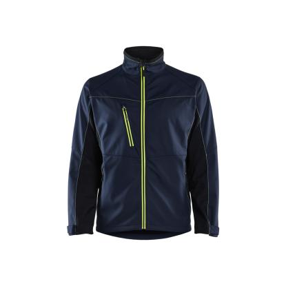 Blåkläder 4950 softshell jakke, mørk marineblå/hi-vis gul