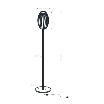 Herstal Tentacle gulvlampe, Ø25 cm, 165 cm, E27, sort/røgfarvet