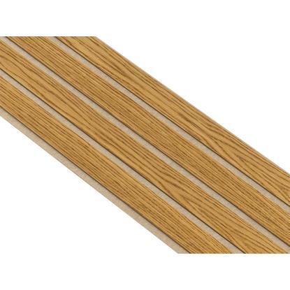 I-Wood Medio+ 4-lamel akustikpanel, brun olieret, beige filt og lys kerne, egefiner, 16 x 300 mm
