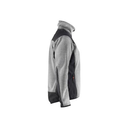 Blåkläder 5943 dame strikket jakke med softshell, gråmeleret/sort