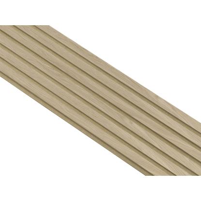 I-Wood Medio+ Original akustikpanel, ubehandlet natur, brun filt og lys kerne, egefiner, 16 x 300 mm