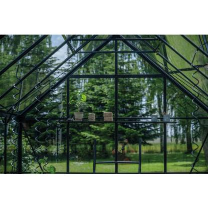 Halls Icon 8 drivhus 11,2 m², sort, 3 mm hærdet glas