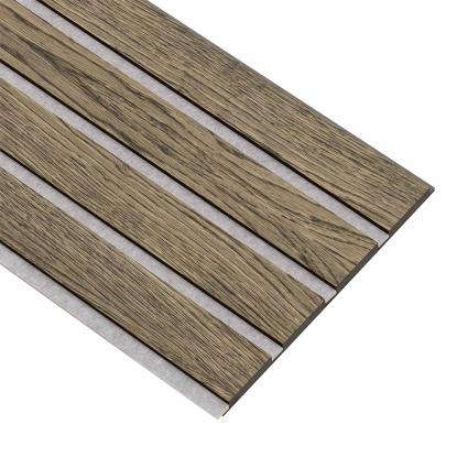 I-Wood Basic 4-lamel akustikpanel, sort olieret, grå filt og sort kerne, egefiner, 17 x 300 mm 