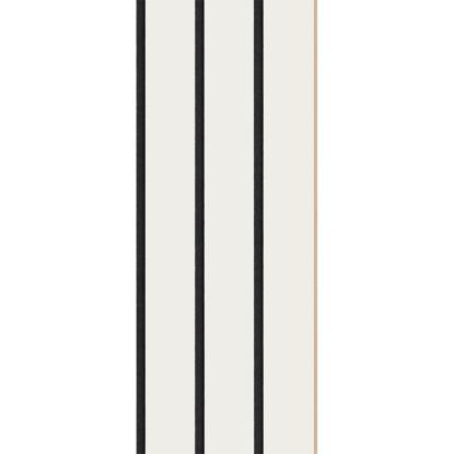 I-Wood Basic 3-lamel akustikpanel, hvidmalet, sort filt og lys kerne, folie, 16 x 300 mm 