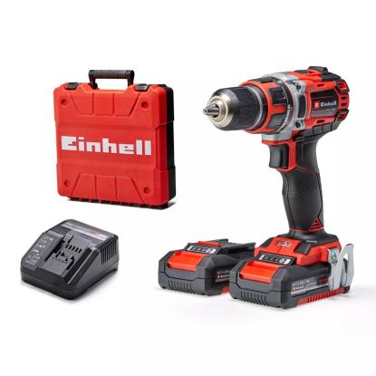 Einhell TE-CD 18/50 Li BL akku boremaskine med 2 x 18V/2,0 Ah batteri og lader