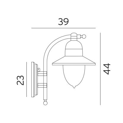 Norlys Como væglampe, E27, IP54, sort