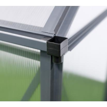 Westmann Flora 64 drivhus, aluminium/polycarbonat, antracitgrå - 2,51 m²