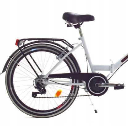 Børnecykel med 26 gear, 24", foldbar, hvid/sort