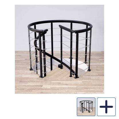 DOLLE DESIGN spiral/rund reposgelænder, sort