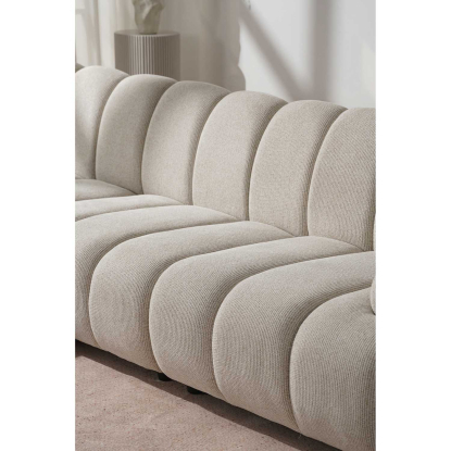Taza 3,5 personers venstrevendt modulsofa med puf, sand