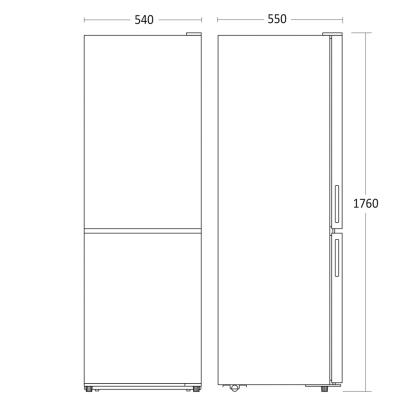 Scandomestic SKF 307 W fritstående kølefryseskab, 187 + 75 liter